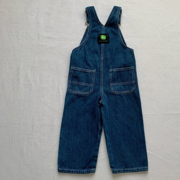 2019 John Deere Logo Tractor Country Farmer Boy 100% Cotton Denim Overalls 3T - Picture 4 of 9